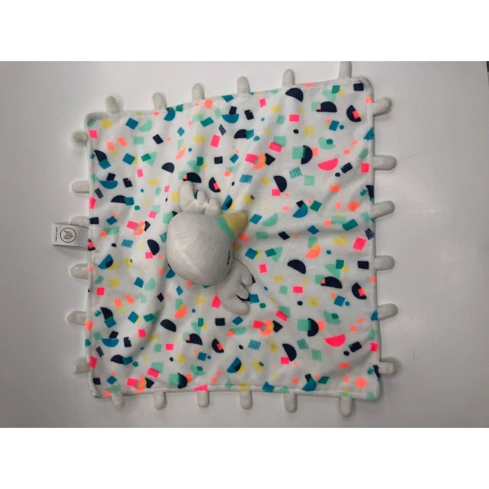 Oh Joy! Bird Baby Security Blanket Lovey One Size White Neon Geometric Confetti
